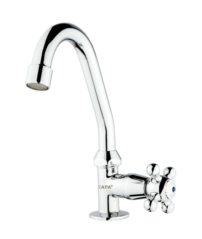 ÇAPA Krom Koç Mermer Üstü Tekli Lavabo Batarya (%100 Prinç Mamül)